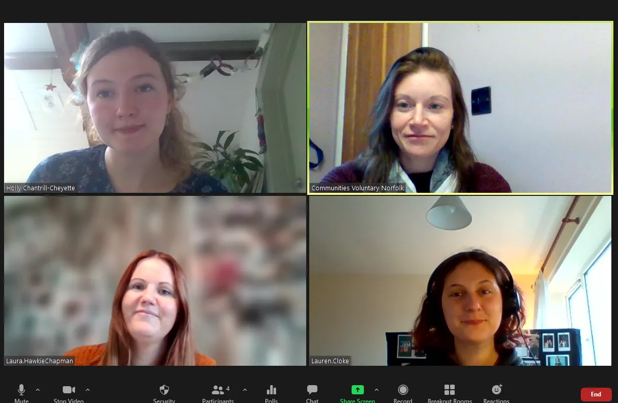Voluntary Norfolk staff at our first virtual volunteering fair
